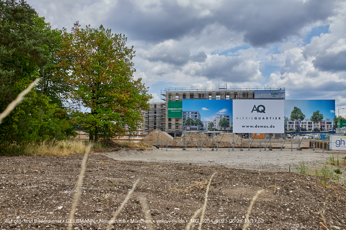 28.06.2023 - Baustelle Alexisquartier - neue DEMOS-Hinweisschilder